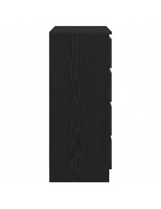 Credenza con Cassetti Rovere Nero 71x35x84 cm Legno Multistrato