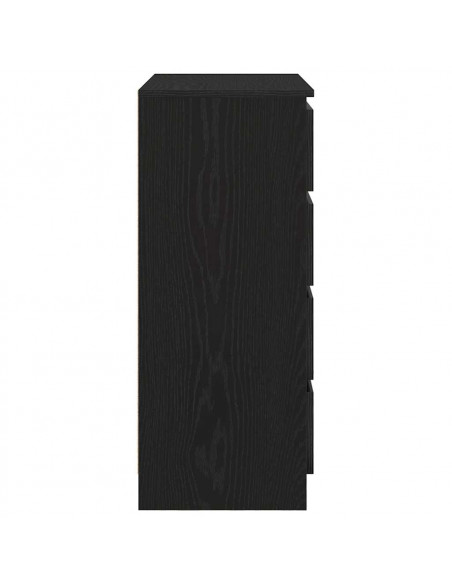 Credenza con Cassetti Rovere Nero 71x35x84 cm Legno Multistrato