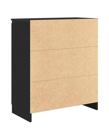 Credenza con Cassetti Rovere Nero 71x35x84 cm Legno Multistrato