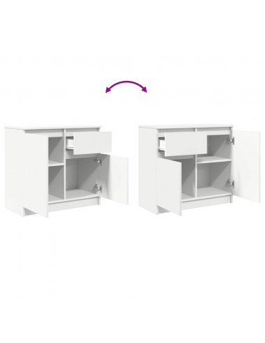 Credenza con Cassetto Bianco 71x35x65 cm in Legno Multistrato