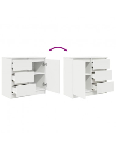 Credenza con Cassetto Bianco 71x35x65 cm in Legno Multistrato