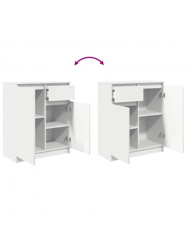 Credenza con Cassetto Bianco 71x35x84 cm in Legno Multistrato