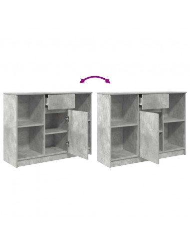 Credenza con Cassetto Grigio Cemento 101x35x76 cm in Truciolato