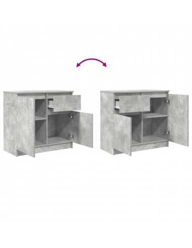 Credenza con Cassetto Grigio Cemento 71x35x65 cm in Truciolato