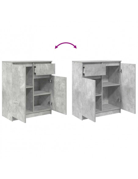 Credenza con Cassetto Grigio Cemento 71x35x84 cm in Truciolato
