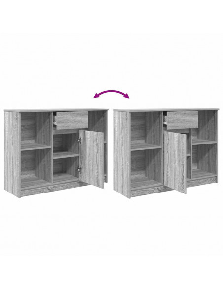 Credenza con Cassetto Grigio Sonoma 101x35x76 cm in Truciolato