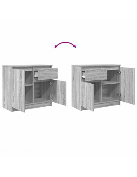 Credenza con Cassetto Grigio Sonoma 71x35x65 cm in Truciolato