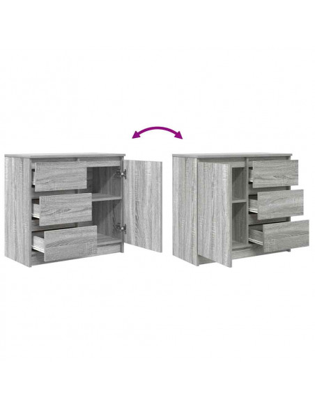 Credenza con Cassetto Grigio Sonoma 71x35x65 cm in Truciolato