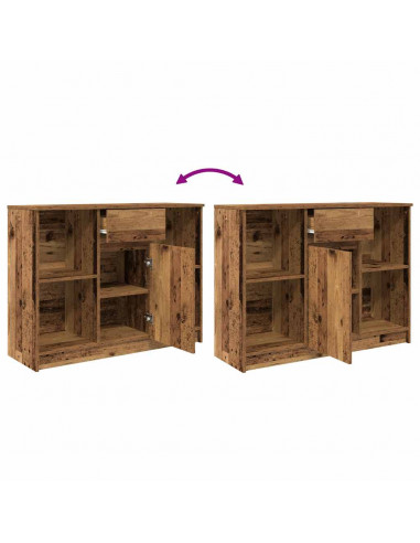 Credenza con Cassetto Legno Antico 101x35x76 cm in Truciolato