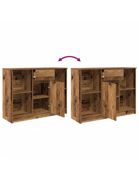 Credenza con Cassetto Legno Antico 101x35x76 cm in Truciolato
