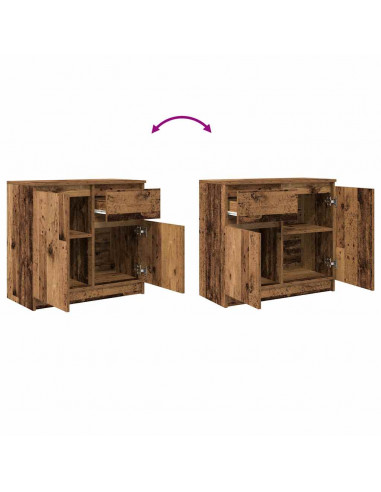 Credenza con Cassetto Legno Antico 71x35x65 cm in Truciolato