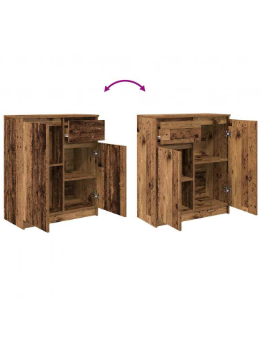 Credenza con Cassetto Legno Antico 71x35x84 cm in Truciolato
