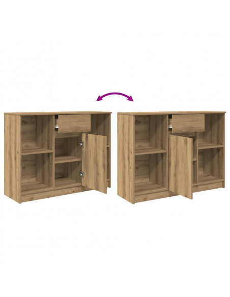 Credenza con Cassetto Rovere Artigianale 101x35x76cm Truciolato