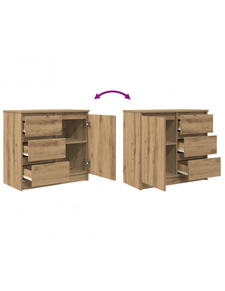 Credenza con Cassetto Rovere Artigianale 71x35x65 cm Truciolato