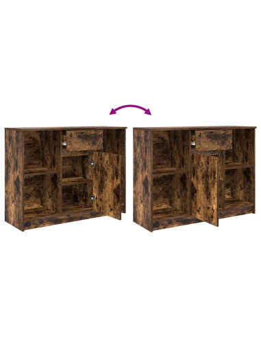 Credenza con Cassetto Rovere Fumo 101x35x76 cm in Truciolato
