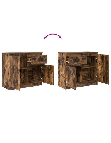 Credenza con Cassetto Rovere Fumo 71x35x65 cm in Truciolato