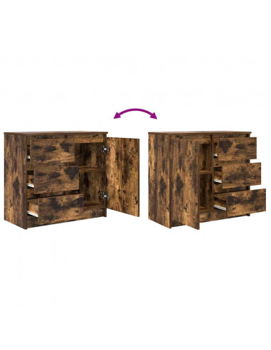 Credenza con Cassetto Rovere Fumo 71x35x65 cm in Truciolato