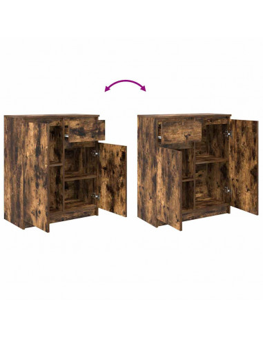 Credenza con Cassetto Rovere Fumo 71x35x84 cm in Truciolato