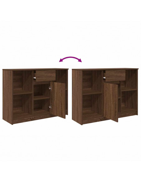 Credenza con Cassetto Rovere Marrone 101x35x76 cm in Truciolato