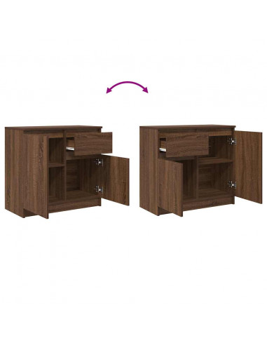 Credenza con Cassetto Rovere Marrone 71x35x65 cm in Truciolato