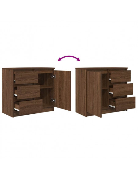 Credenza con Cassetto Rovere Marrone 71x35x65 cm in Truciolato
