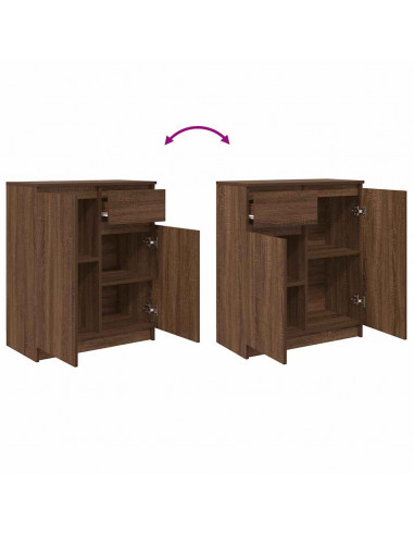 Credenza con Cassetto Rovere Marrone 71x35x84 cm in Truciolato