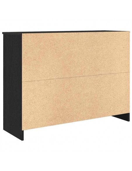 Credenza con Cassetto Rovere Nero 101x35x76cm Legno Multistrato