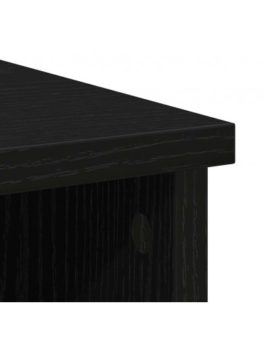 Credenza con Cassetto Rovere Nero 101x35x76cm Legno Multistrato