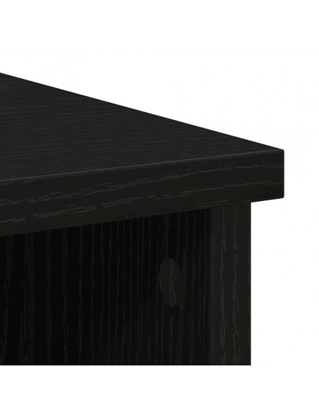 Credenza con Cassetto Rovere Nero 101x35x76cm Legno Multistrato