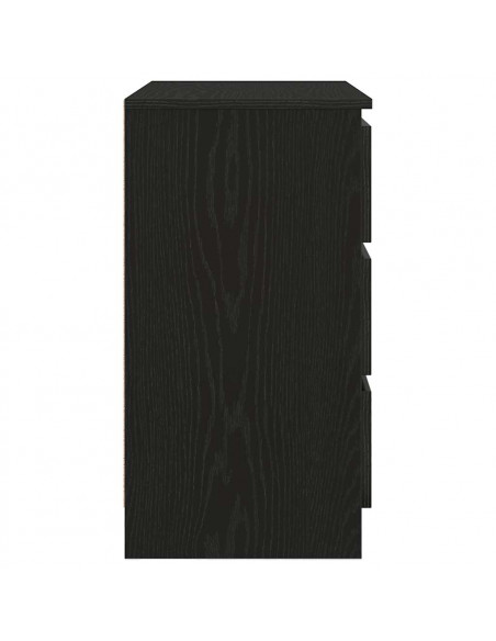 Credenza con Cassetto Rovere Nero 71x35x65 cm Legno Multistrato