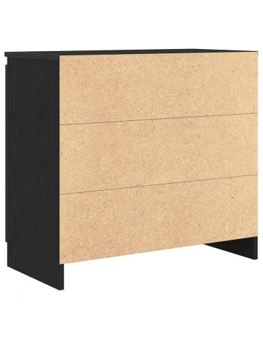 Credenza con Cassetto Rovere Nero 71x35x65 cm Legno Multistrato