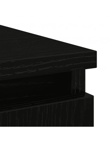 Credenza con Cassetto Rovere Nero 71x35x65 cm Legno Multistrato