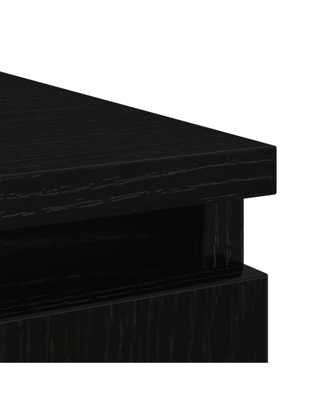 Credenza con Cassetto Rovere Nero 71x35x65 cm Legno Multistrato