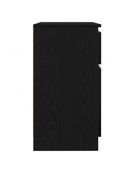 Credenza con Cassetto Rovere Nero 71x35x65 cm Legno Multistrato