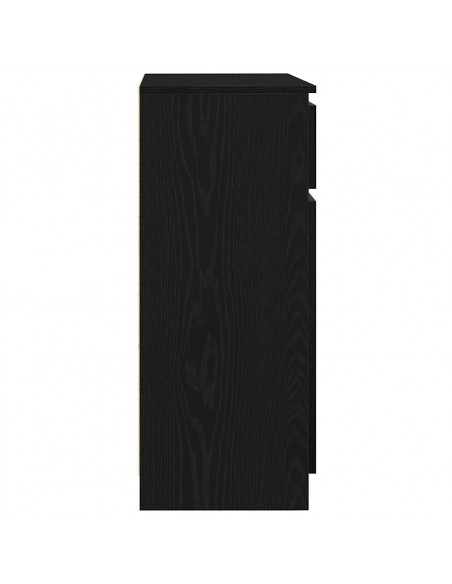 Credenza con Cassetto Rovere Nero 71x35x84 cm Legno Multistrato