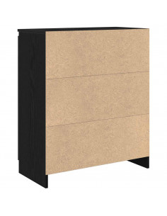 Credenza con Cassetto Rovere Nero 71x35x84 cm Legno Multistrato 2