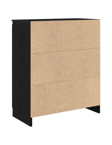 Credenza con Cassetto Rovere Nero 71x35x84 cm Legno Multistrato