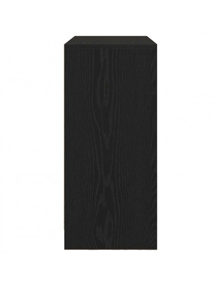 Credenza con Cassetto Rovere Nero 80x34x76 cm Legno Multistrato