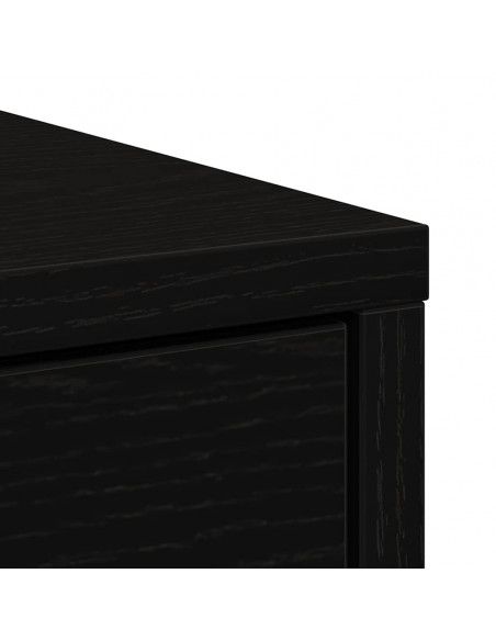 Credenza con Cassetto Rovere Nero 80x34x76 cm Legno Multistrato