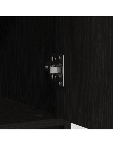 Credenza con Cassetto Rovere Nero 80x34x76 cm Legno Multistrato
