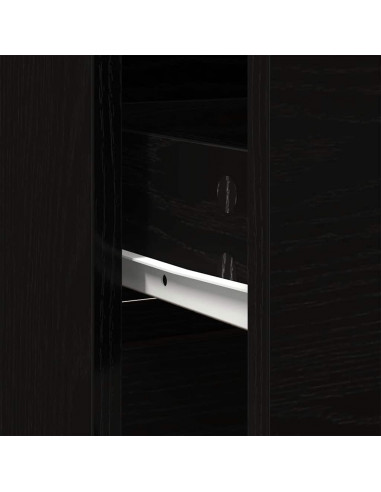 Credenza con Cassetto Rovere Nero 80x34x76 cm Legno Multistrato