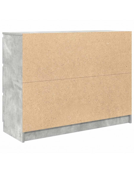 Credenza Grigio Cemento 100x35x76 cm in Legno Multistrato
