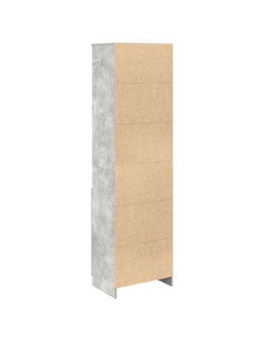 Credenza Grigio Cemento 50x35x180 cm in Legno Multistrato