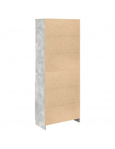 Credenza Grigio Cemento 70x35x180 cm in Legno Multistrato 2