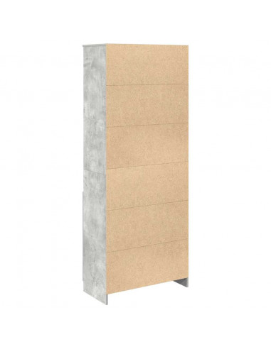 Credenza Grigio Cemento 70x35x180 cm in Legno Multistrato