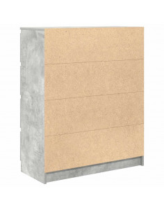 Credenza Grigio Cemento 80x35x99 cm in Legno Multistrato 2