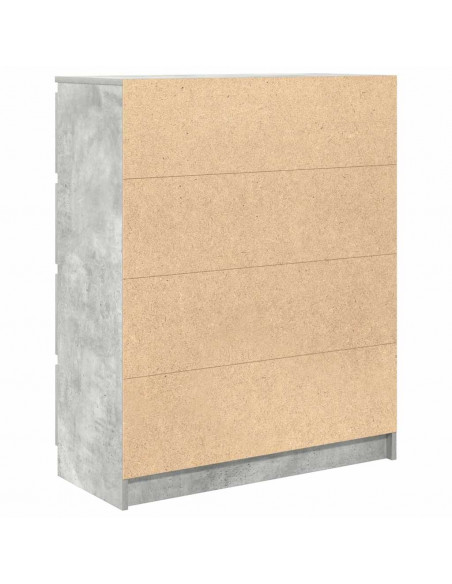 Credenza Grigio Cemento 80x35x99 cm in Legno Multistrato