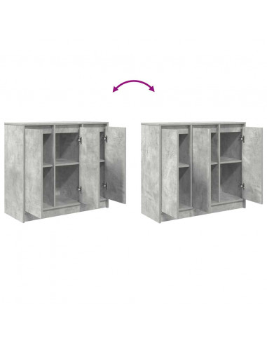 Credenza Grigio Cemento 85x34x76 cm in Legno Multistrato