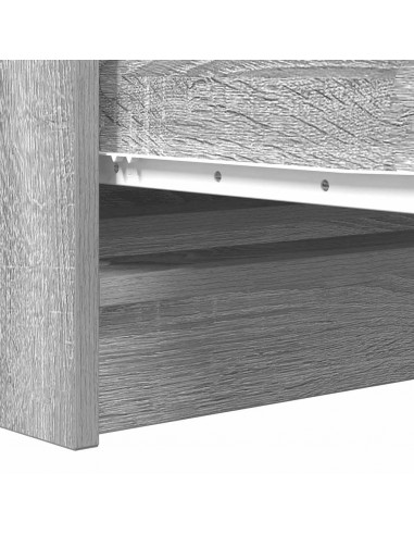 Credenza Grigio Sonoma 100x35x76 cm in Legno Multistrato