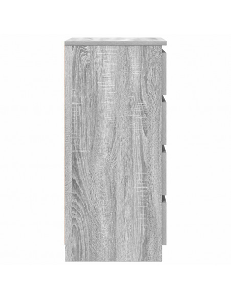 Credenza Grigio Sonoma 37,5x35x76 cm in Legno Multistrato